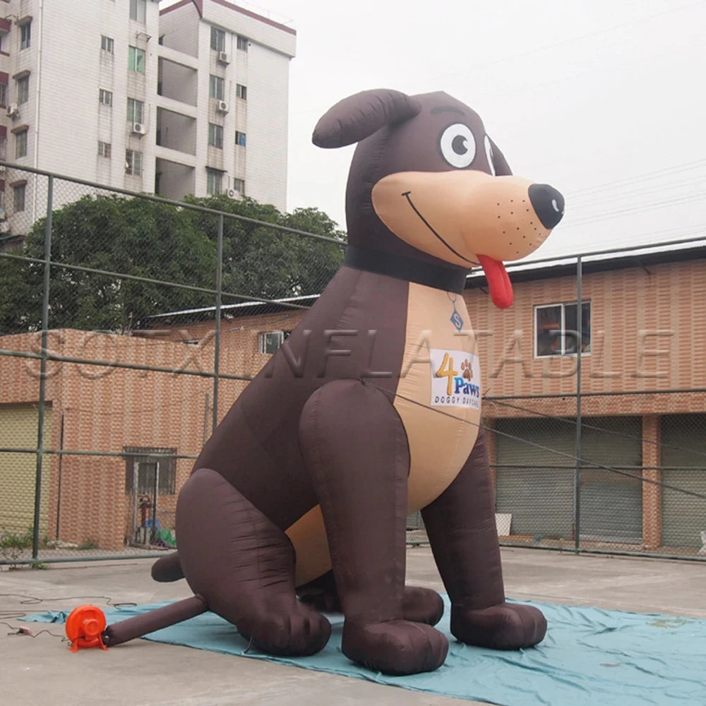 free shipping factory price advertising inflatable dog model cute inflatable puppy dog with blower for promotion free print