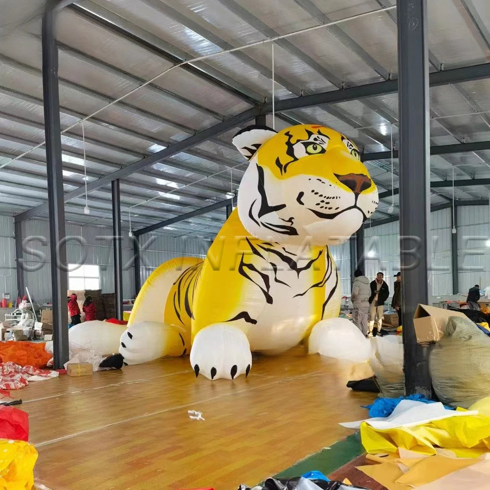 Advertising And Promotion Popular Lying Giant Inflatable Tiger Customized Inflatable Animal Mascot For Outdoor