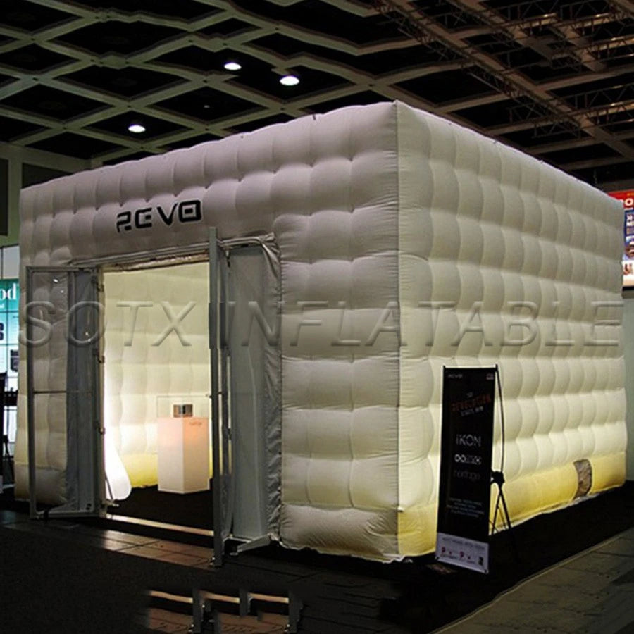promotional with zipper door Customized giant inflatable cube tent house, pop up cubic marquee display for party wedding