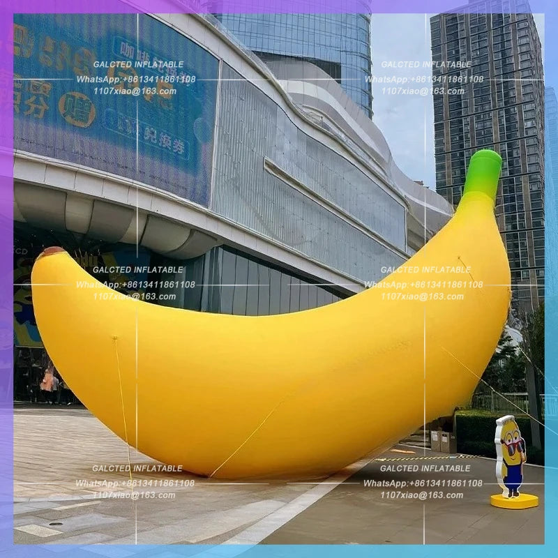 inflatable banana yellow realistic fruit Shopping mall decoration 3m huge summer fruit festival prop