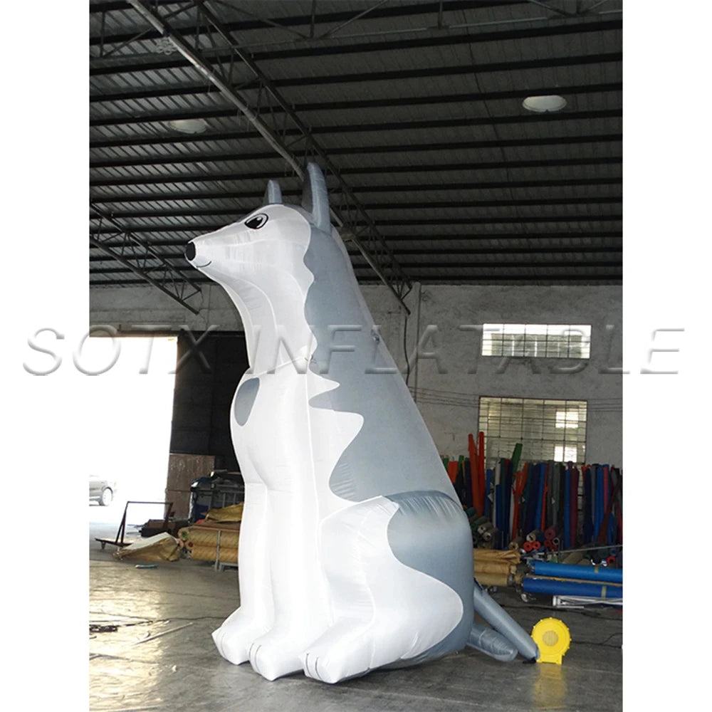 with blower Inflatable Husky Dog Professional Supplier Christmas Balloon Dog Christmas Inflatable Decorations for advertising