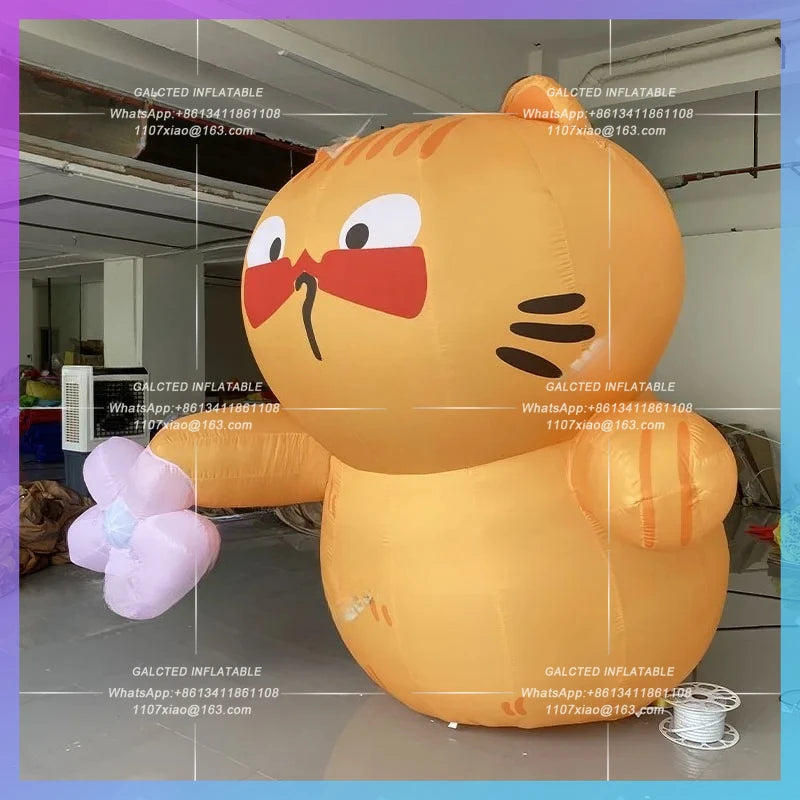 take flower cat cute festival bar Inflatable cartoon orange cat model stage concert lighting advertising props