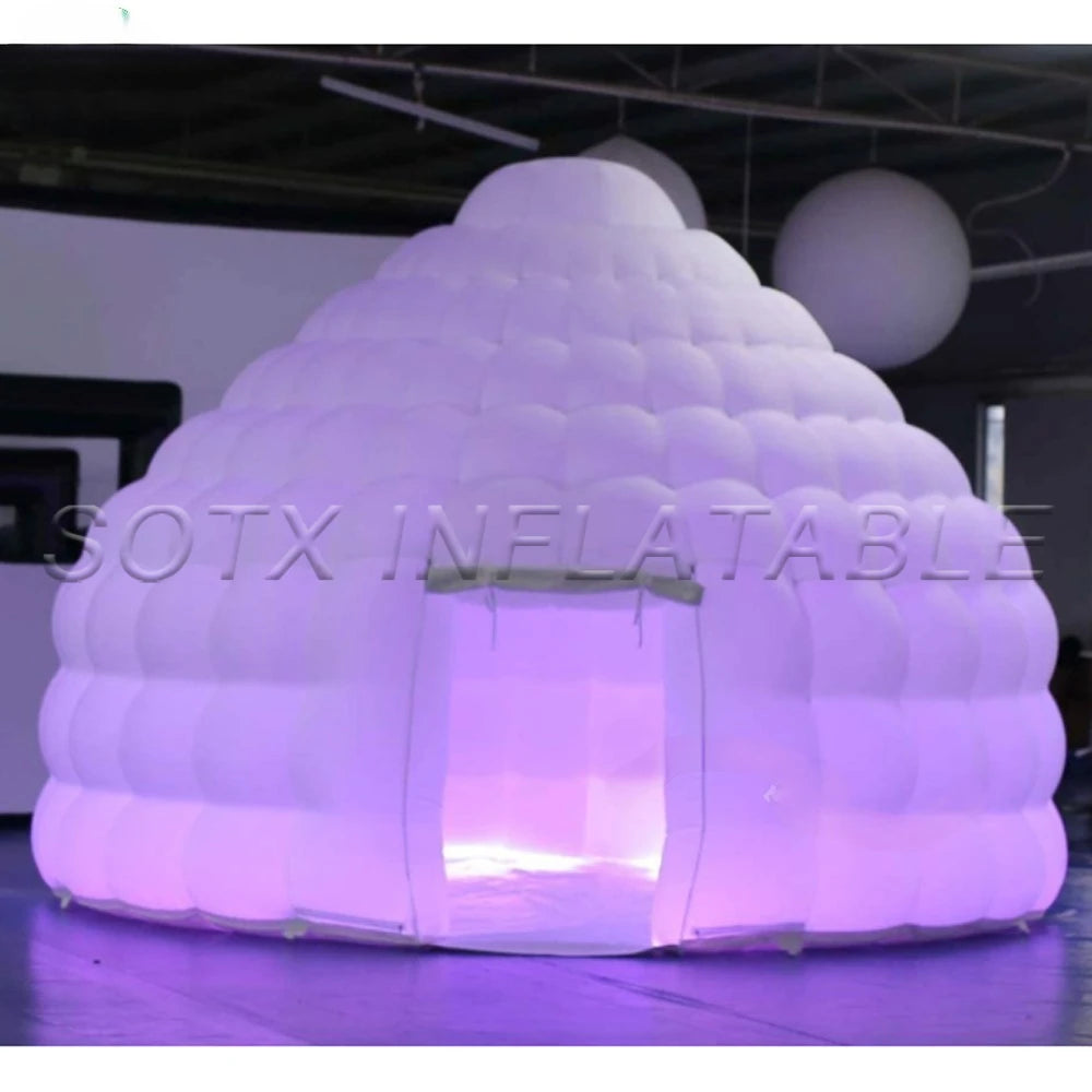For Fair Event AdvertisingExquisite 4mdiax3.16mh White Inflatable Dome Igloo Tent With Led Light Luxury Air House