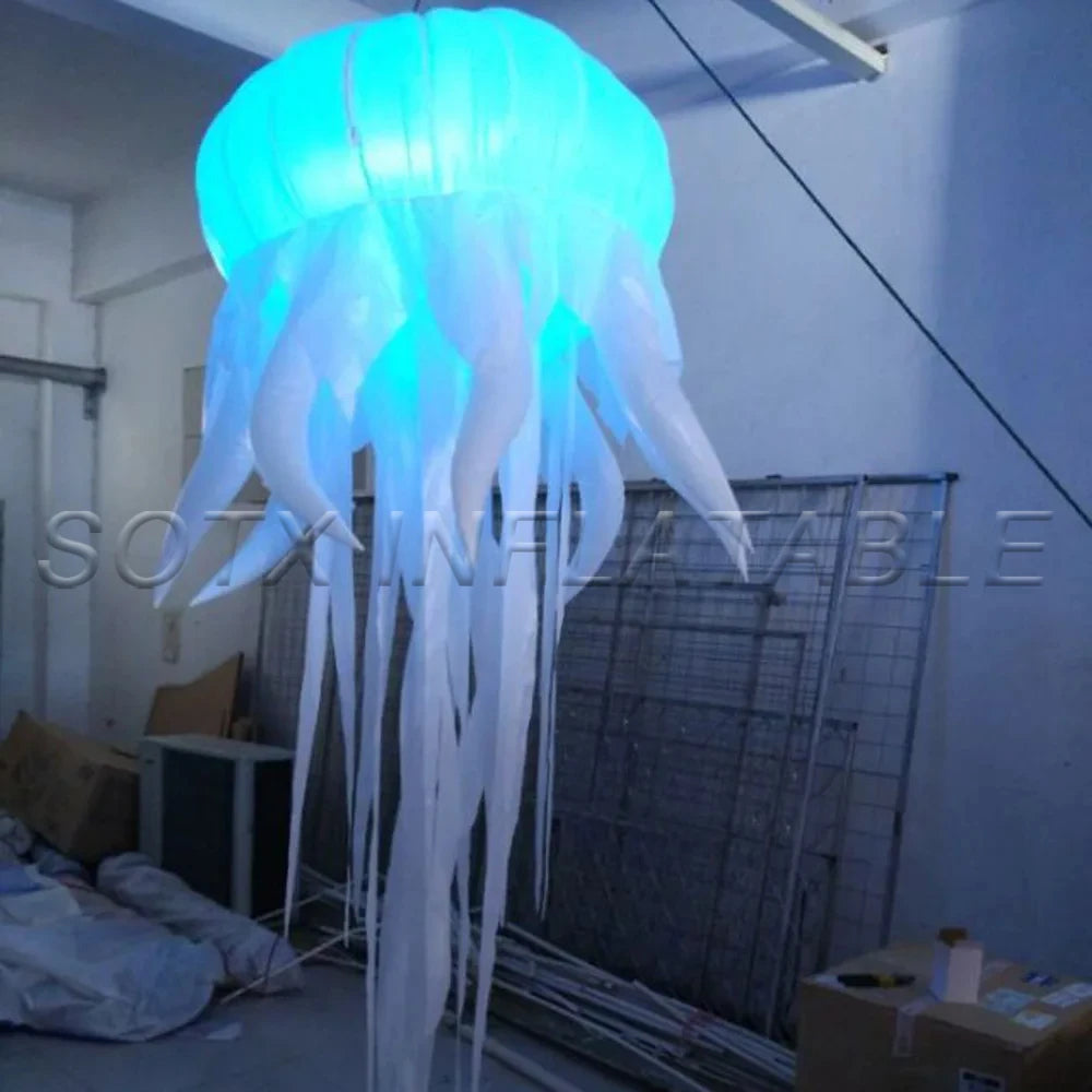 For Party Decoration Giant Inflatable Led Jellyfish Hanging Lighting Medusa Balloon Inflatable Octopus Tentacles