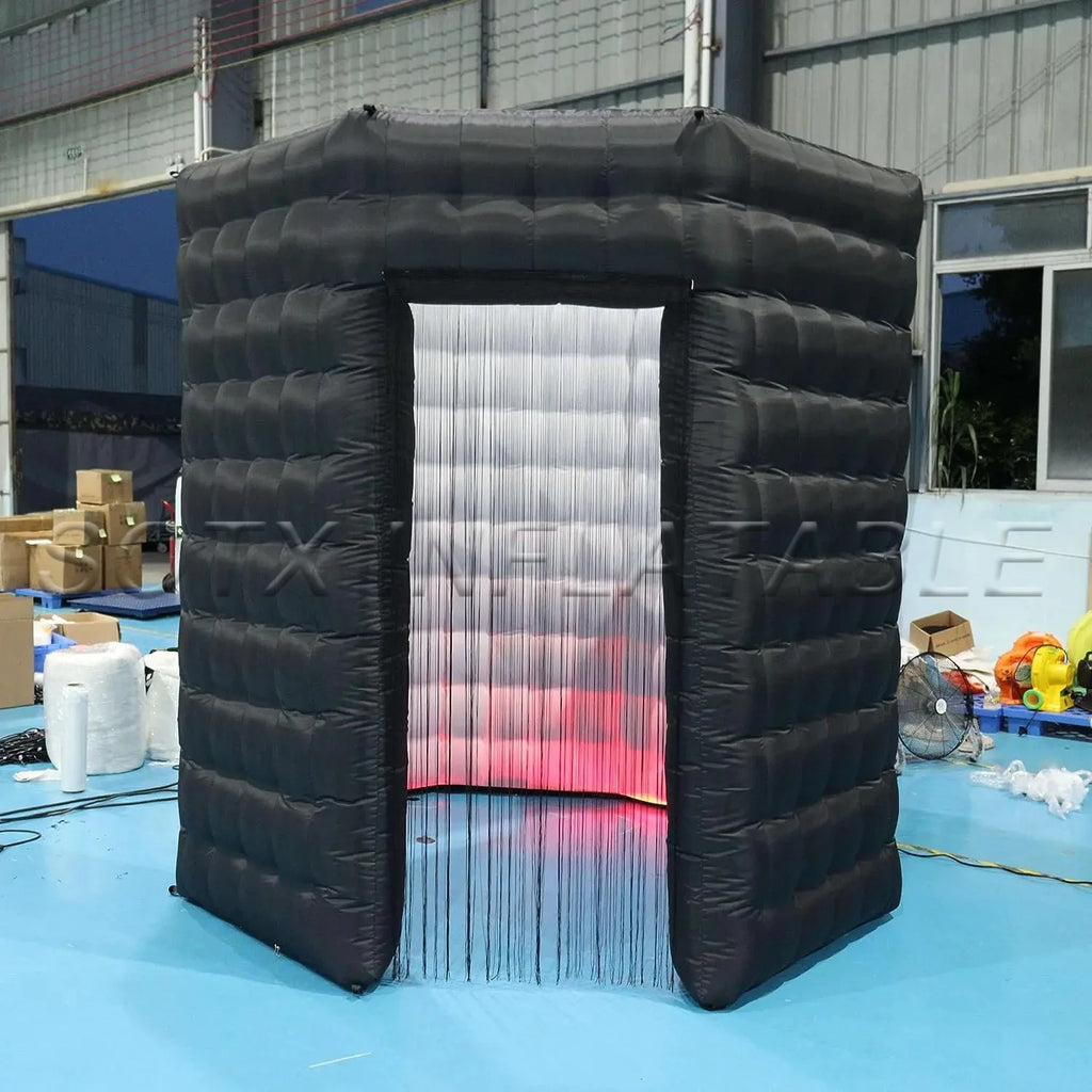 Wedding Party Event 2x2.5m Portable Inflatable Hexagon Photo Booth Enclosure Inflatable Photo Booth Backdrop Props for