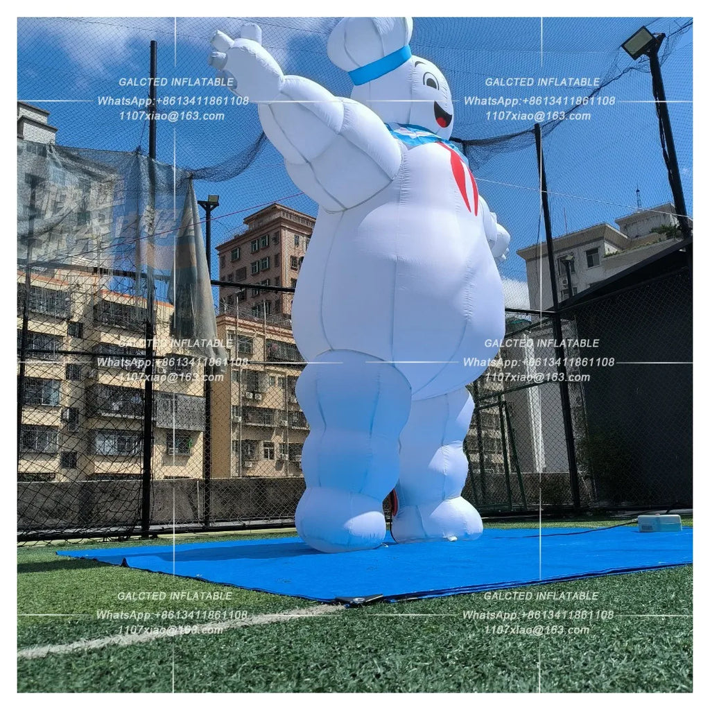 Inflatable Marshmallow Man With Blower Giant Outdoor Advertising Display For Event And Promotion