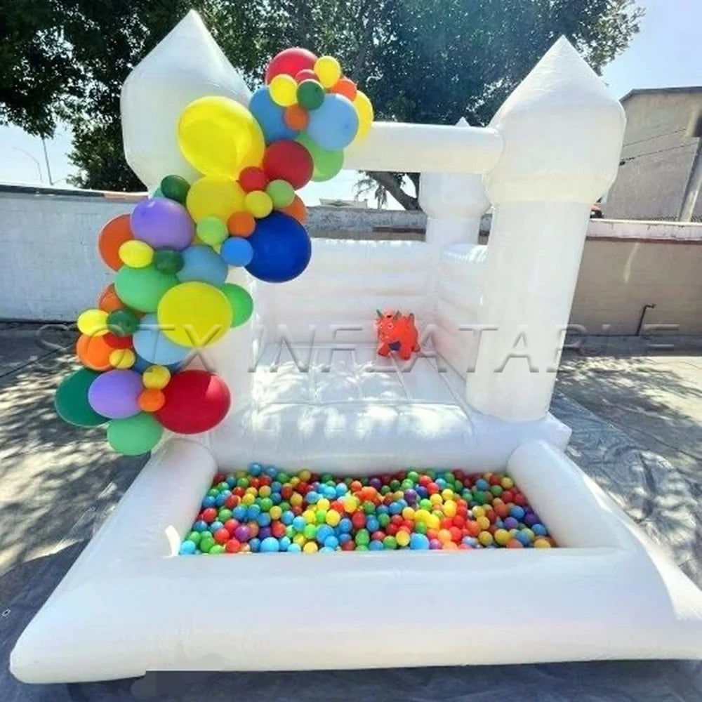 with ball pit 10x10ft kids ballpit jumping bounce castle inflatable toddler white bouncy house pink jumper