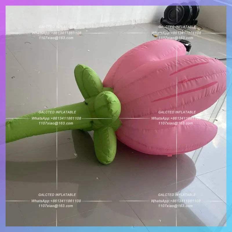 inflatable flower model Large shopping malls display festive atmosphere pink