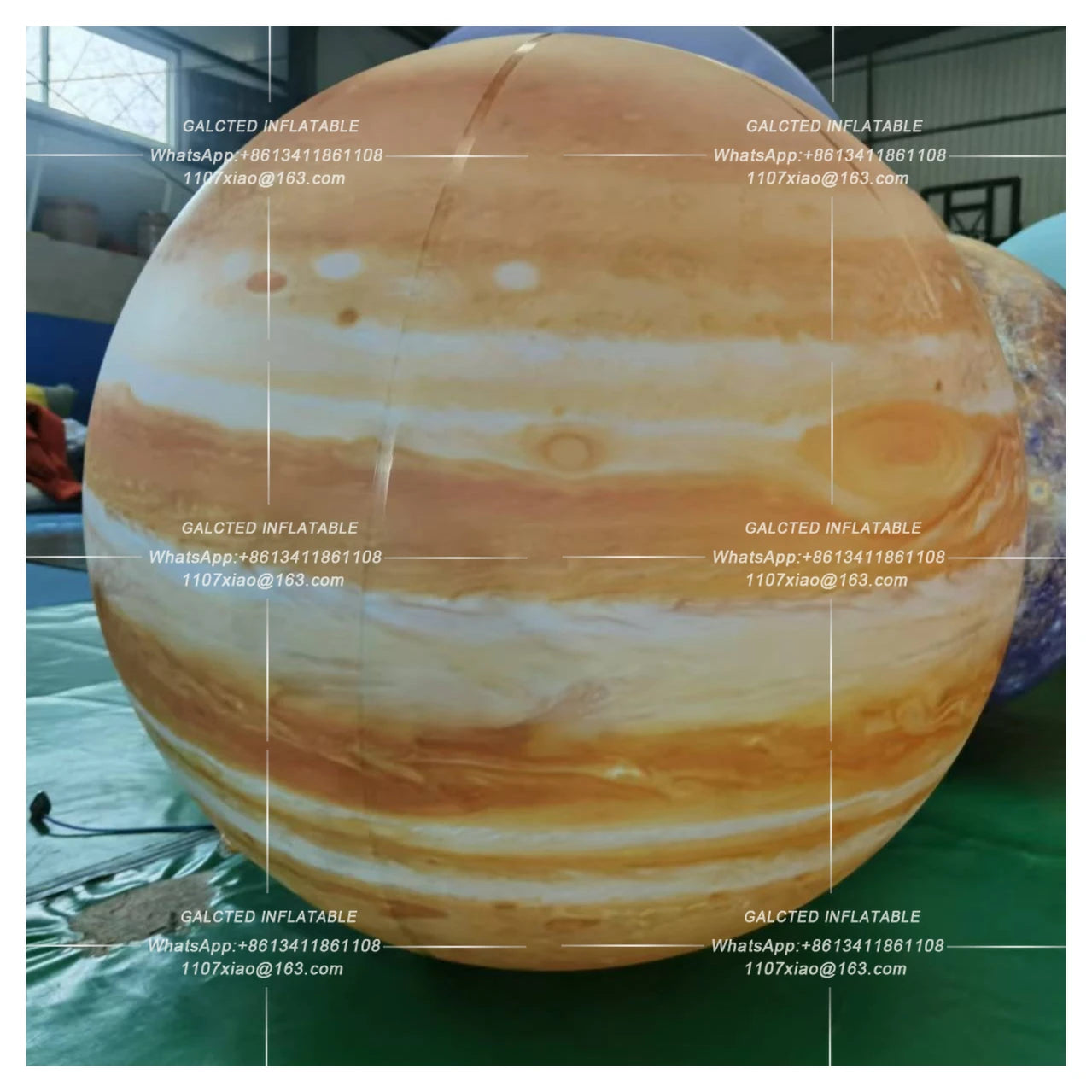 Giant Inflatable Jupiter Ball With LED Lights PVC airtight Planet Balloon Event Party Show Stage Decoration Advertising Hanging