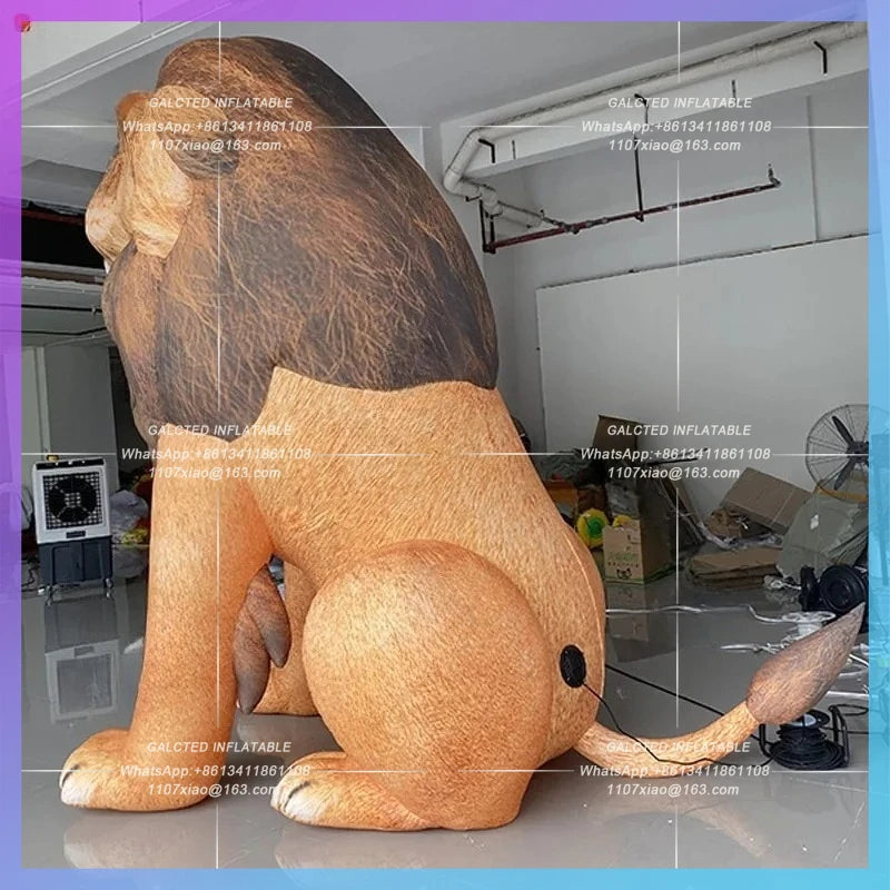 African lion savannah animals Giant inflatable lion model sitting shopping mall zoo bar stage luminescent props