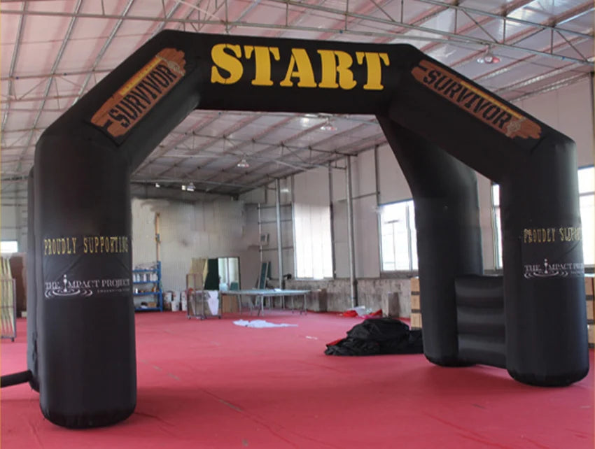 Arch with Logo 8x5m Free Standing Giant Event Inflatable Gantry Outdoor Black Inflatable Start Line