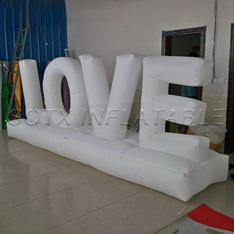 free standing for party Beautiful 1.2mH Oxford Valentine decor,glowing letter balloon,inflatable LOVE with light inside shining