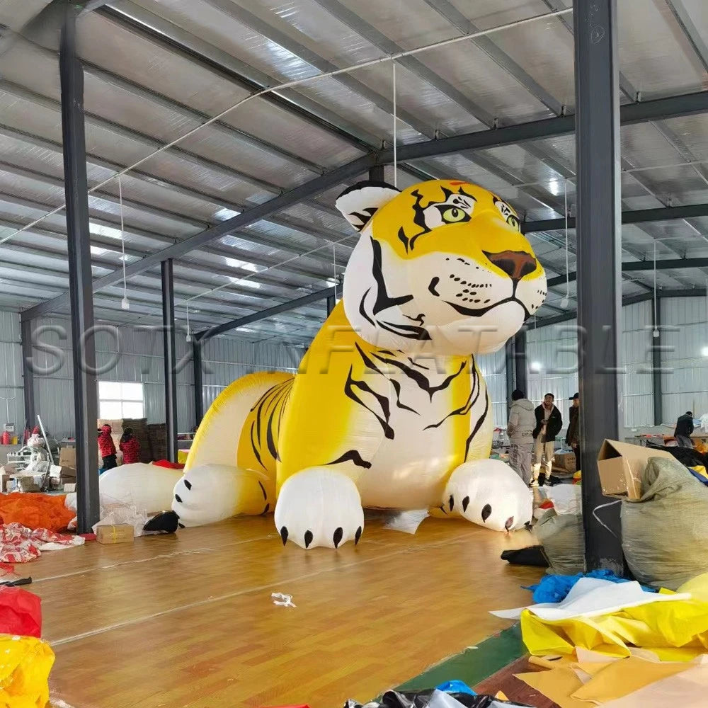 Advertising And Promotion Popular Lying Giant Inflatable Tiger Customized Inflatable Animal Mascot For Outdoor