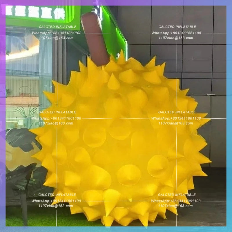 Inflatable Durian Fruit Balloon Factory Complete Giant Durian with Air Blower for Store Promotion