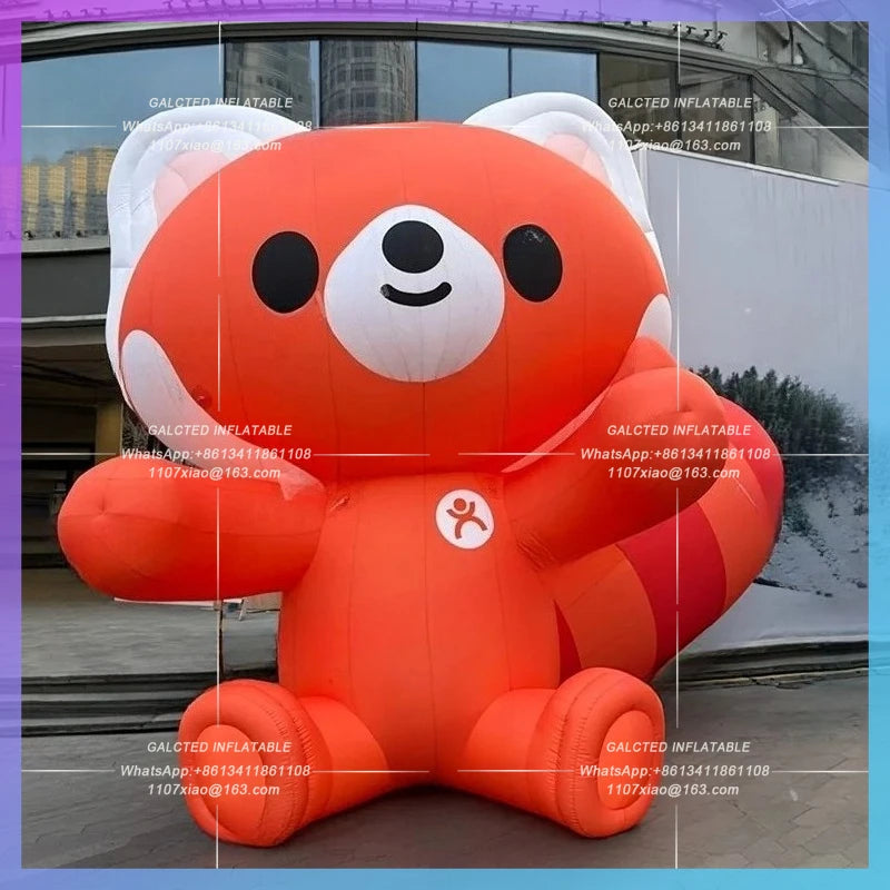inflatable red panda cartoon cute huge panda Chinese wild animal for zoo, forest, plant protection advertising decoration