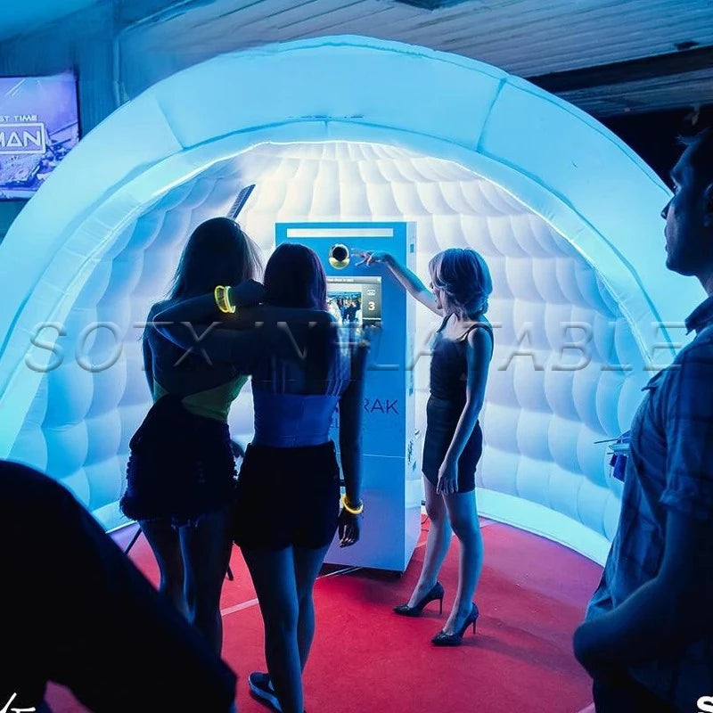 Show Wedding Outdoor 3x2.5mH Giant Inflatable Luna Tent Inflatable Selfie Shell Dome Tent with Led Lights for Party Events