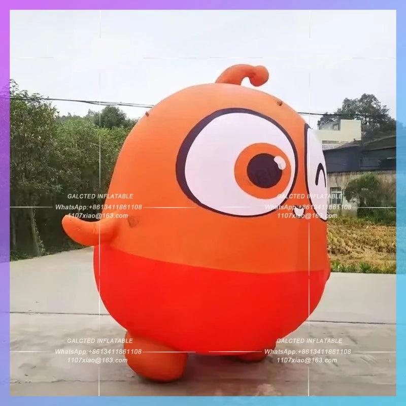 inflatable cartoon doll standing Factory supplied custom 3meter red and green Q version inflatable model decoration advertising