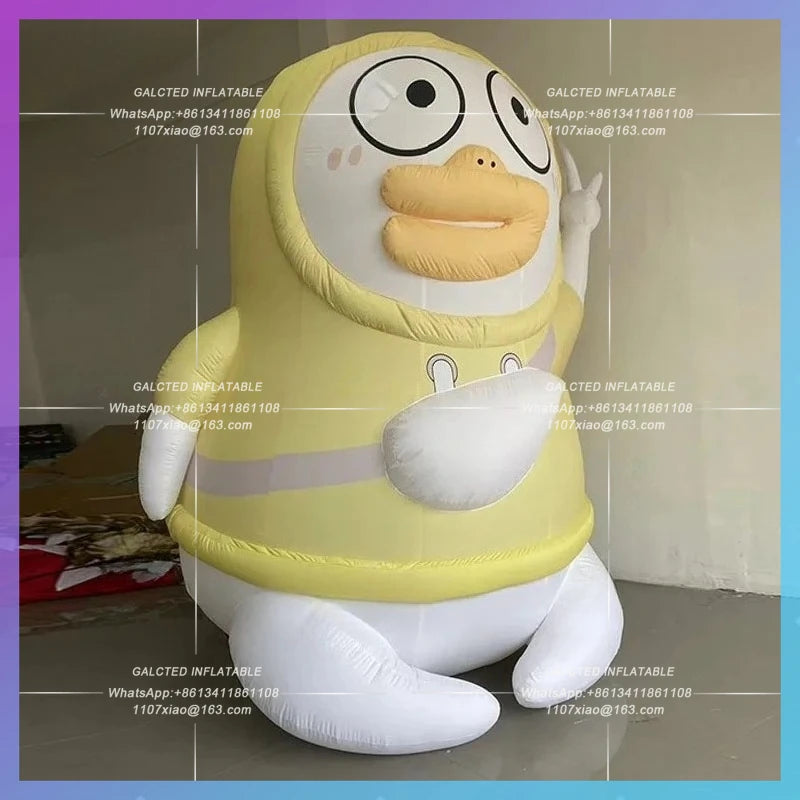 hoodie satchel little yellow duck Inflatable cartoon little Liu Duck modelIP flash linkage market lighting advertising props