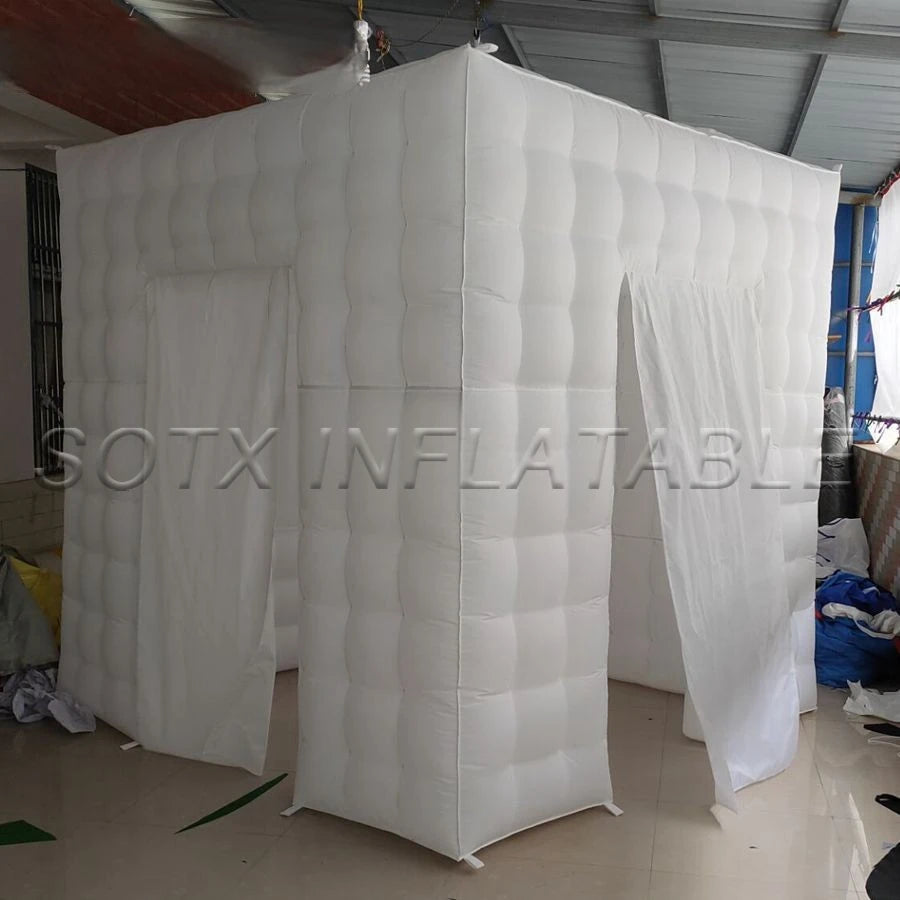 Spotlights Specail For Chile 2.4m White Inside Inflatable Photo Booth,Led Photo Backdrop,Social Booth Party Tent With Led