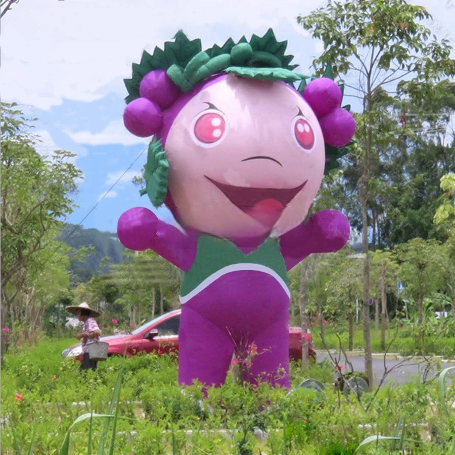 Show Display Portable Giant Advertising Inflatable Fruit Grapes Cartoon for Exhibition Trade