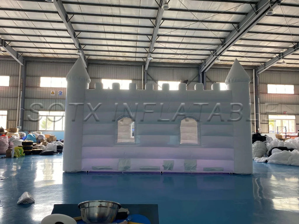 Activity Event Seashipping 23ft White Inflatable Castle House Giant Inflatable Castle Tent with Door Window for Party Show