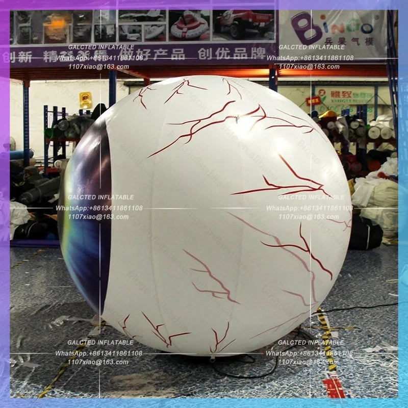 Inflatable Halloween Eyeball Model Personalized 2~3 Meters Hanging With LED Lighting For Decoration-Toys