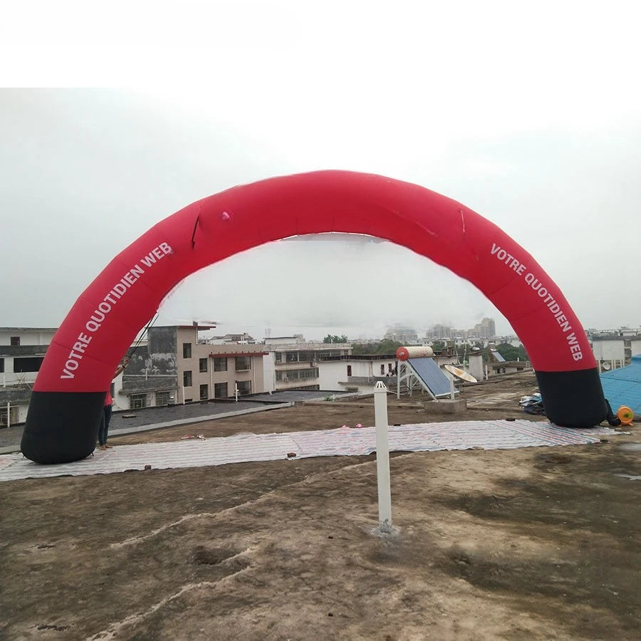 Entrance for Outdoor Events 10x5m Giant Curved Archway Red Inflatable Start Finish Line Sport