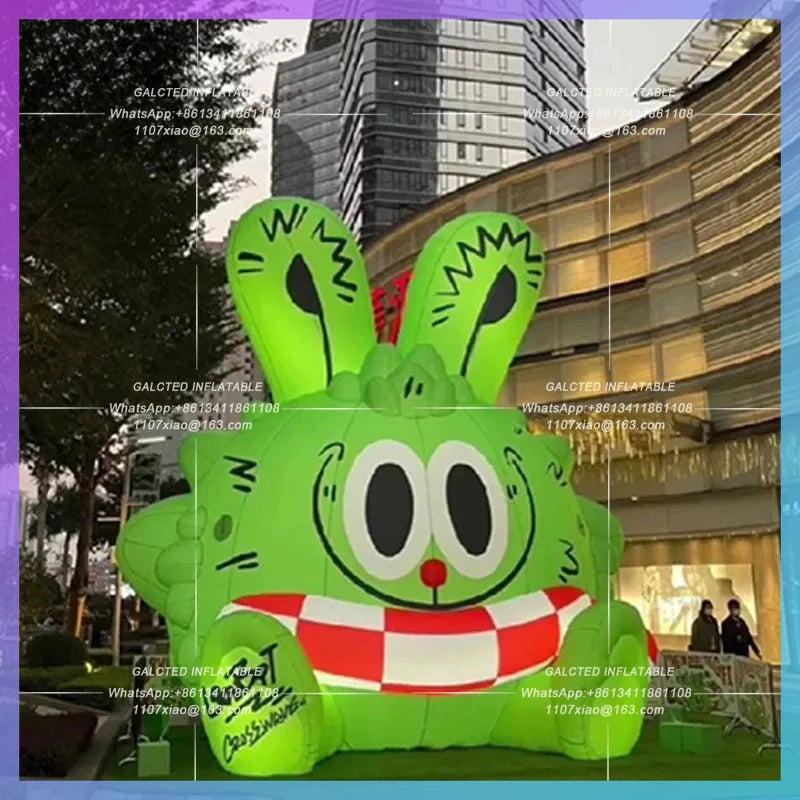 Creative Exhibition Bazaar Halloween Inflatable cartoon Green Rabbit Green Monster Gas Model atmosphere drainage