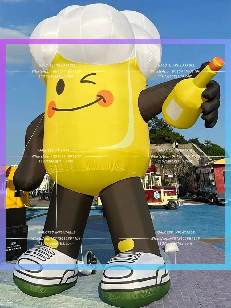 Festival Barbecue Street Large-scale Beer Festival Music Inflatable Beer Cup Air Model Draft Beer Cup air model drainage lightin