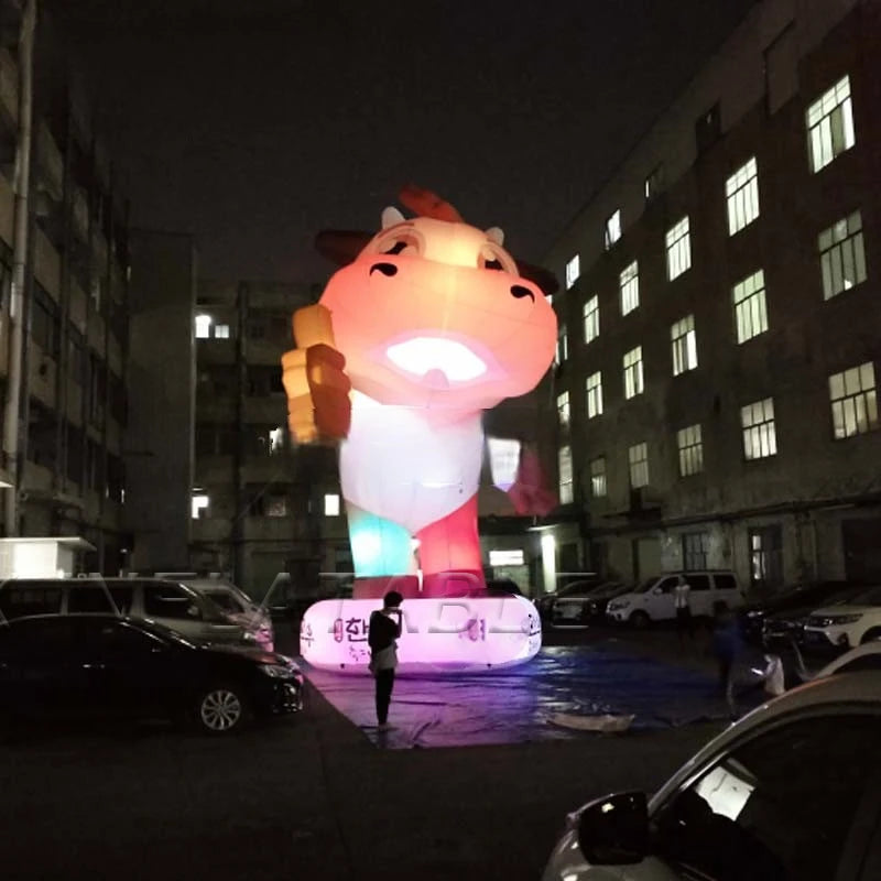 business advertising 10.2m/33.5Ft H Customized inflatable cattle with colorful lighting ,commercial inflatable cow for