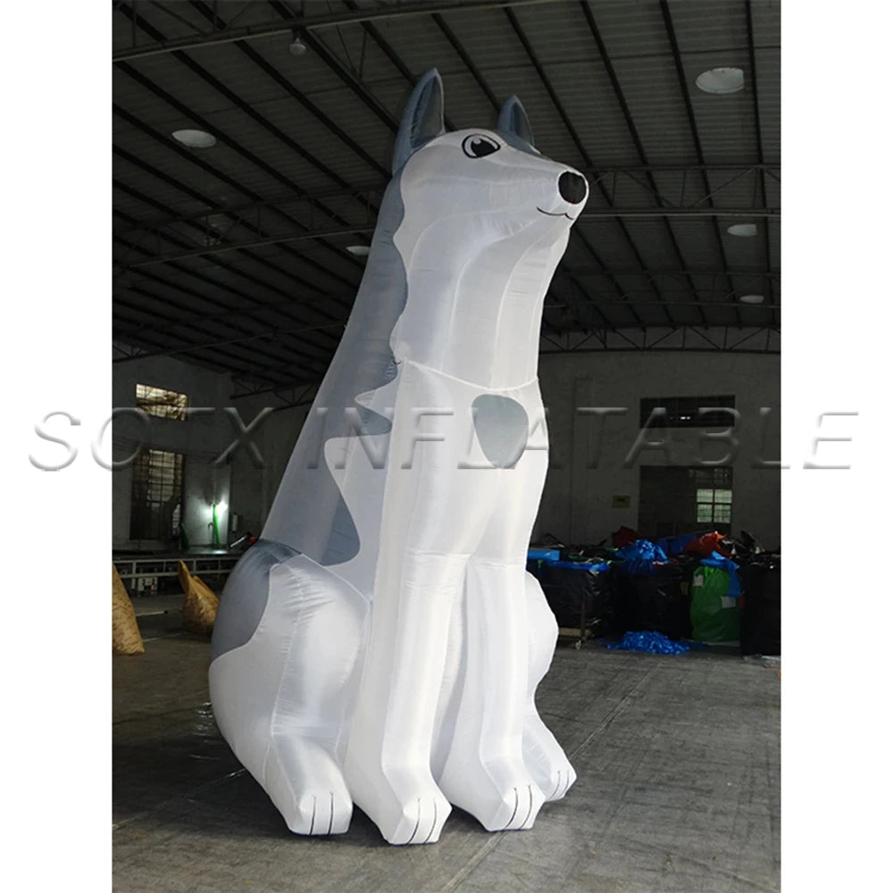 with blower Inflatable Husky Dog Professional Supplier Christmas Balloon Dog Christmas Inflatable Decorations for advertising