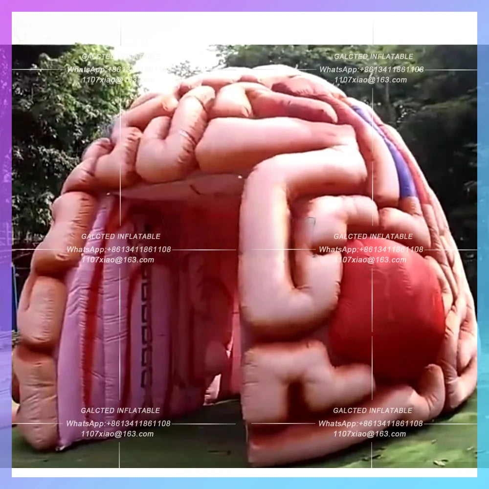 inflatable brain model colorful Lifelike 4m giant  promotional fearful inflatable cerebrum replica tent for medical display