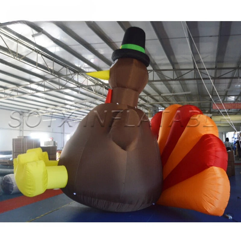 with Air Blower 4m Giant Inflatable Turkey Chicken Model Outdoor Cartoon Animal Inflatable Turkey Thanksgiving Decoration