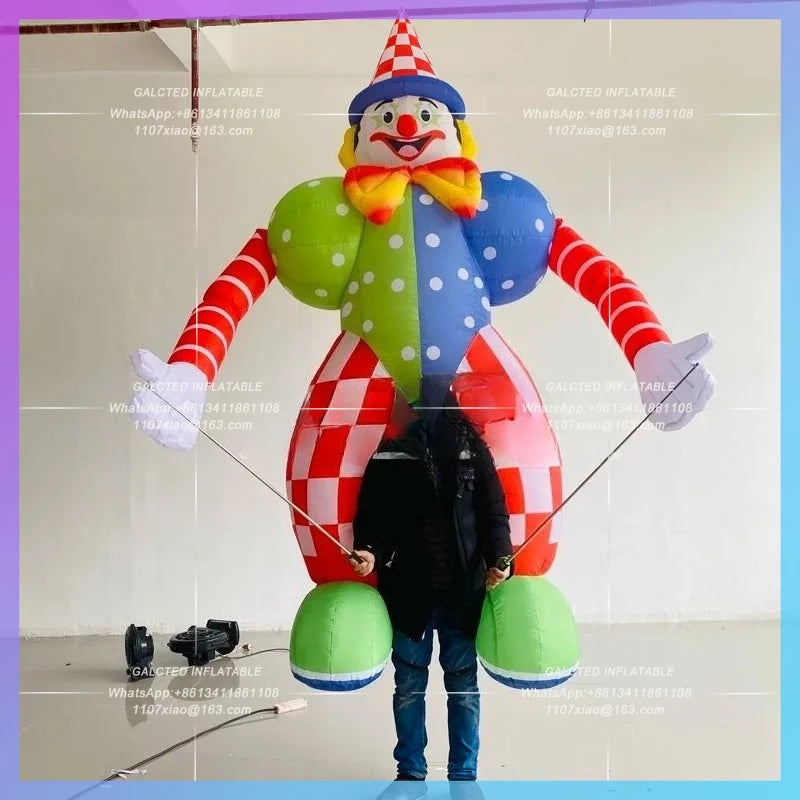 Inflatable Air Model for Playground 3.5M Cartoon Clown DIY Walking Dance Performance Props Festival Supermarket Circus Puppet
