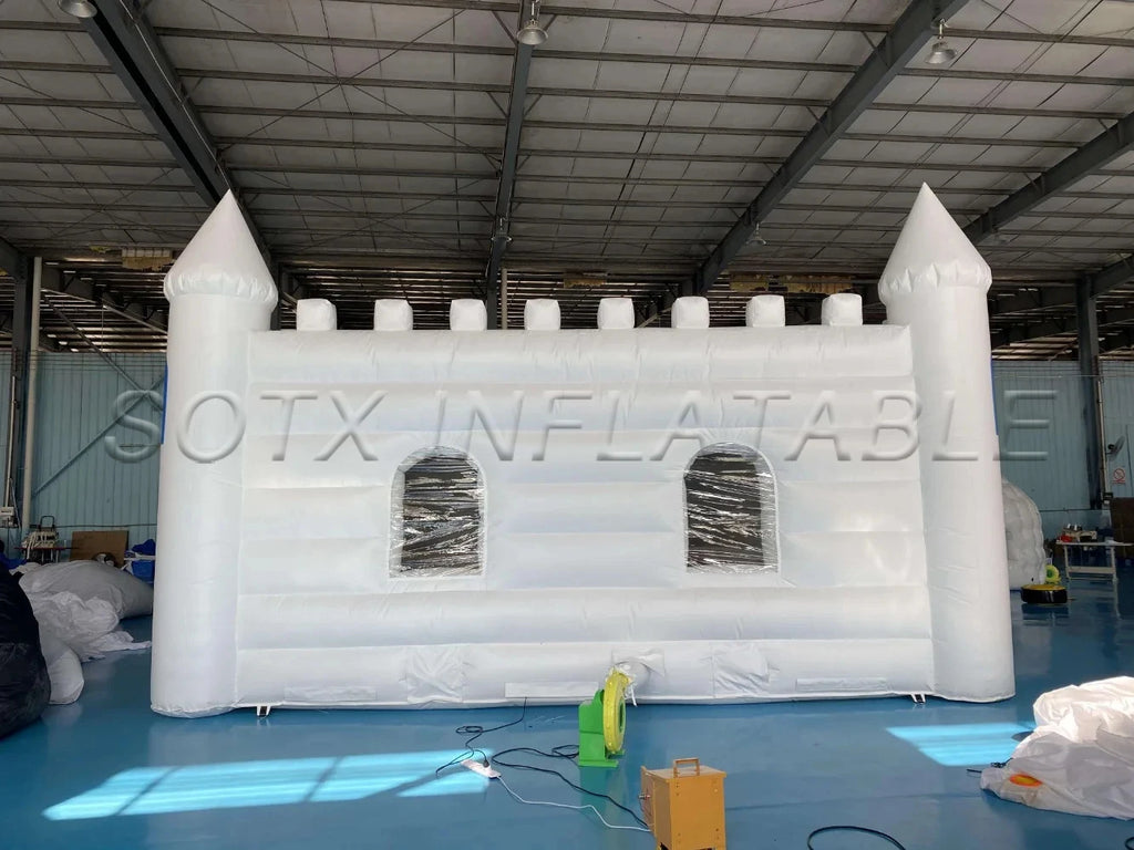 Activity Event Seashipping 23ft White Inflatable Castle House Giant Inflatable Castle Tent with Door Window for Party Show