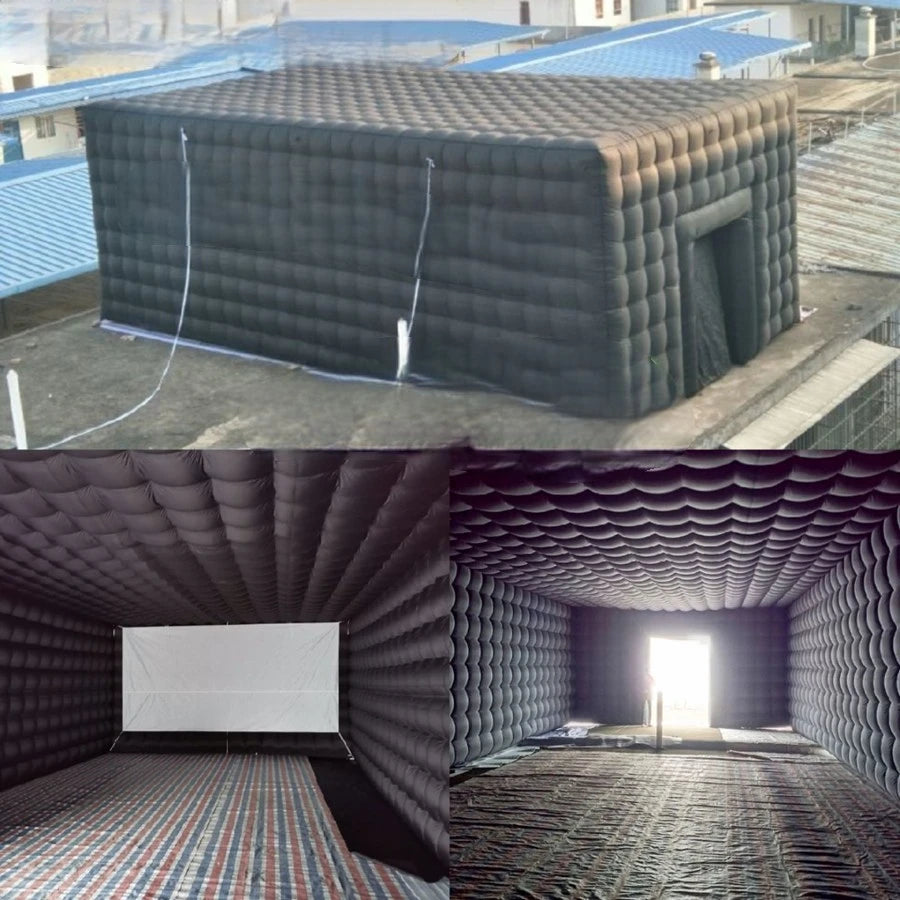 Screen For Outdoor Events 2023 Customized Giant Inflatable Black Cinema Tent Model Movie Tunnel Inflatable Marquee With