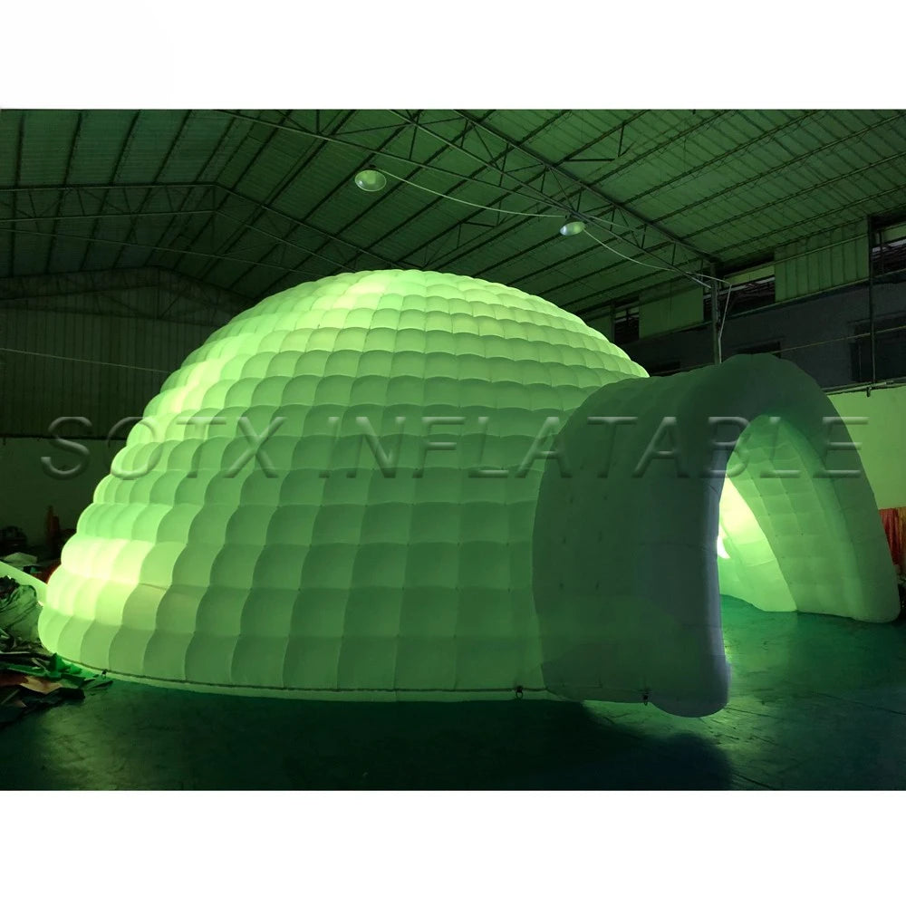 Building Party Rental Customized Giant White Oxford Inflatable Dome Tent With Led Wedding Disco Lawn Marquee Air Igloo Bar Luna