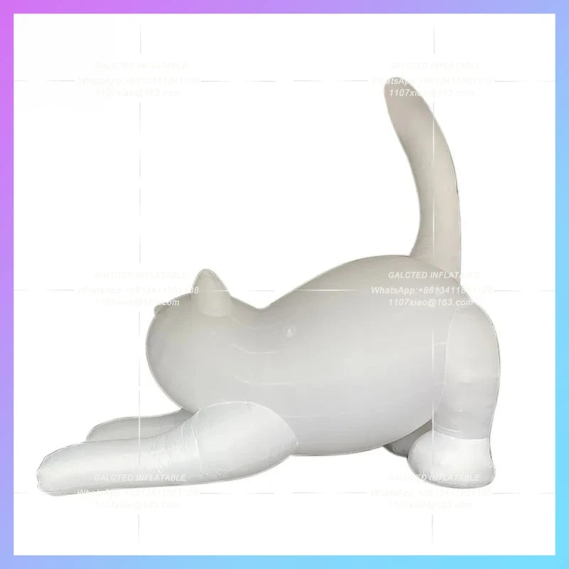 Cat Air Model Interactive Mall Inflatable cartoon can doodle DIY White Model Drainage Pet Festival exhibition creative sign