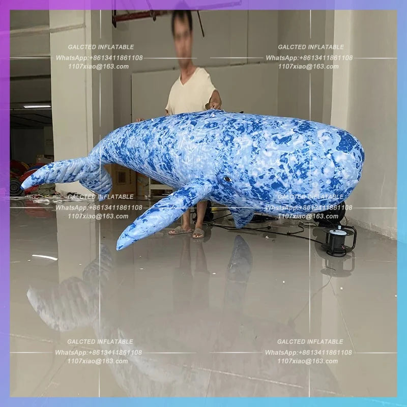 marine mammal star sperm Giant inflatable cartoon whale model  whale humpback whale mall bar stage hanging lights props