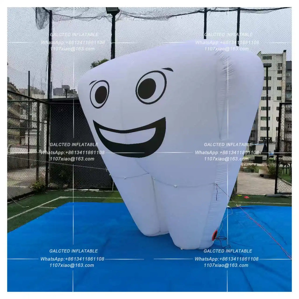 Inflatable Smiling Tooth With Blower Giant Outdoor Advertising Event Display And Birthday Party Decoration