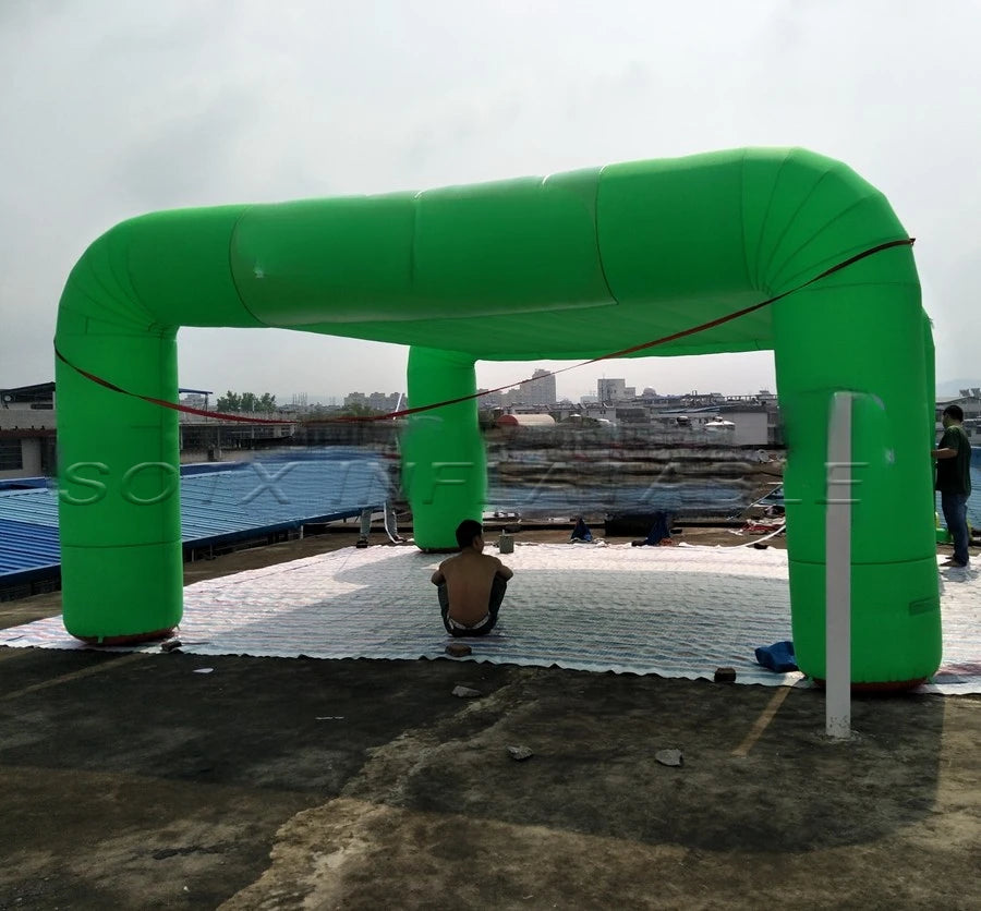Trade Show Use 6mLx5.75mWx3mH Cool Green Four Legs Inflatable Tent For Commericial Event /