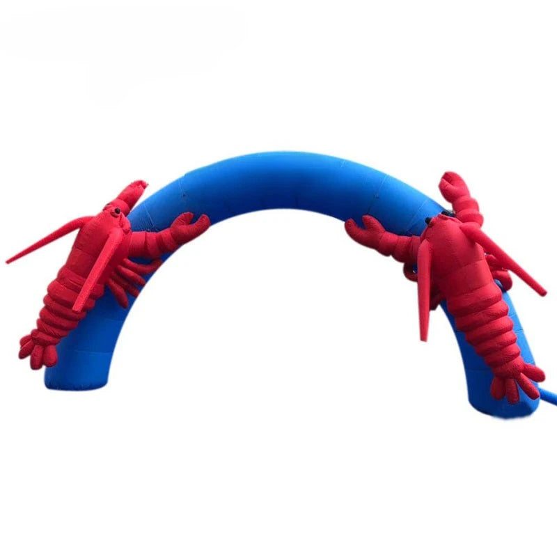 Yard Decor 7.5m Inflatable Lobsters Arch with Lobsters Inflatable Advertising Archway with Air Blower for Outdoor Holiday