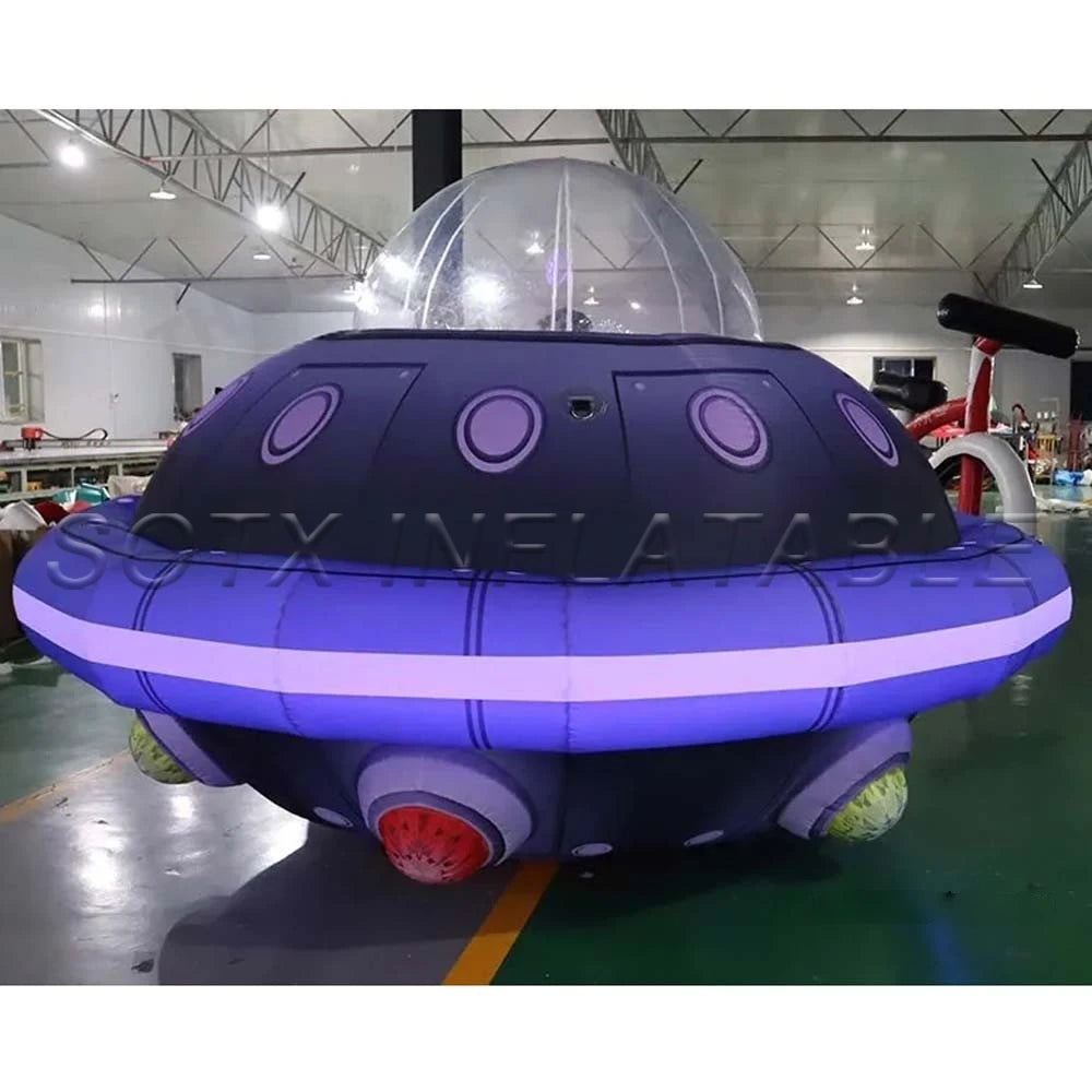 Not Helium Type Air Shipping To Door Giant Inflatable Ufo Balloon Light Up Inflatable Flying Saucer With Blower For Advertising