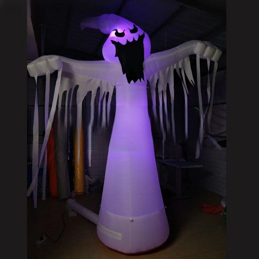Decoration Made By 3m/10ft Outdoor Holiday Airblown Inflatable Halloween Scary Ghost With Light For Festival Party