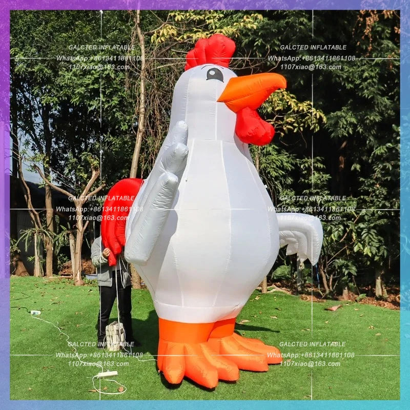 Inflatable Cartoon Chicken Toys Inflatable Toys 3m Tall  10ft Airblow Cock Balloon For Shop Event Decoration-Toys