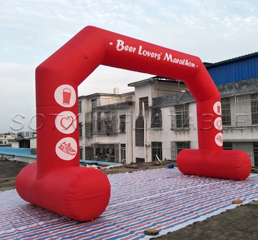 Archway With Air Blower Ace Angle Free Standing Start Line Pu Coated Inflatable Racing Arch,Beer Lovers Malathon