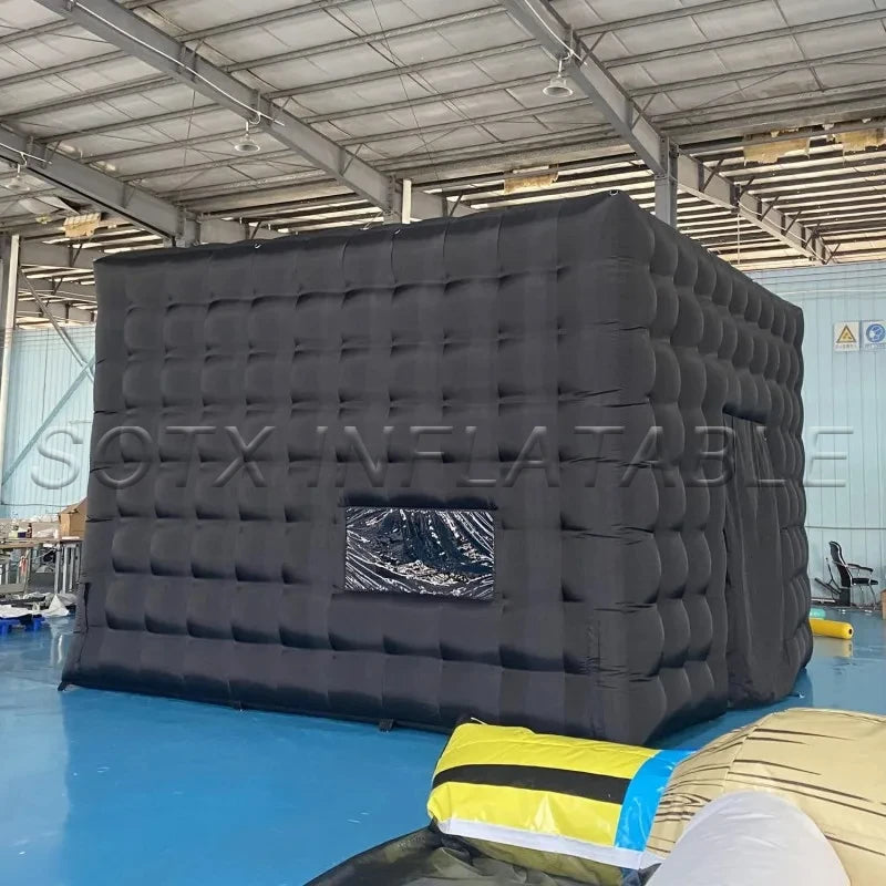 Show Exhibition Giant Inflatable Tent House Photo Booth Backdrop Black Inflatable Cube Tent for Event Club Party Wedding