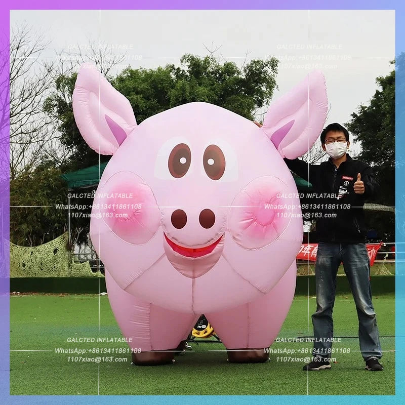 Inflatable Pink Pig Lovely Cartoon Pig Balloon Inflatable Toys Outdoor Decoration 3.36x1.86x2 Meters  for Sale-Toys
