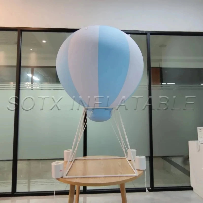 Birthday Party Decor 3/5ft Large Inflatable Hot Air Balloon PVC Inflatable Strips Balloon with Frame for Advertising Event