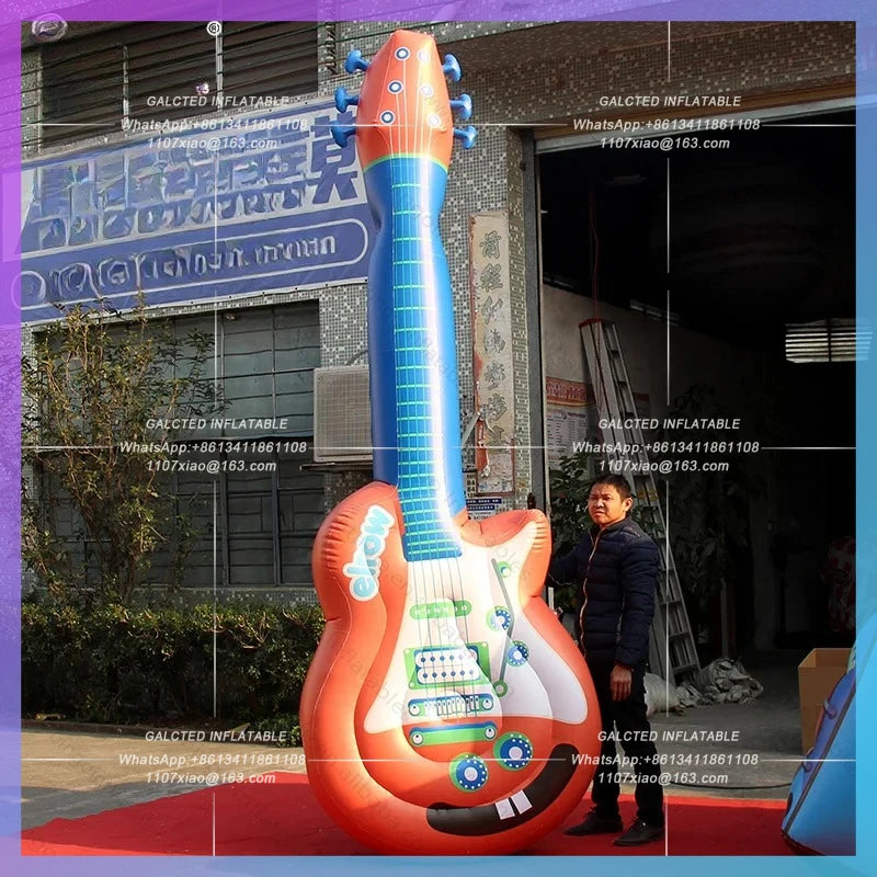 inflatable guitar digital printed giant Inflatable Toy 3.5 meters inflatable guitar for decoration toy